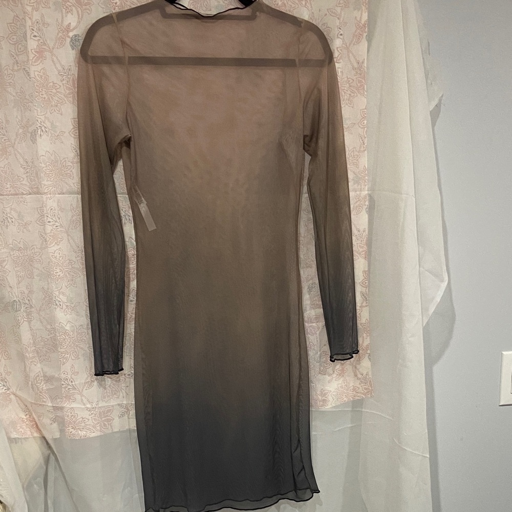 Chic Sheer Black Long Sleeve Dress